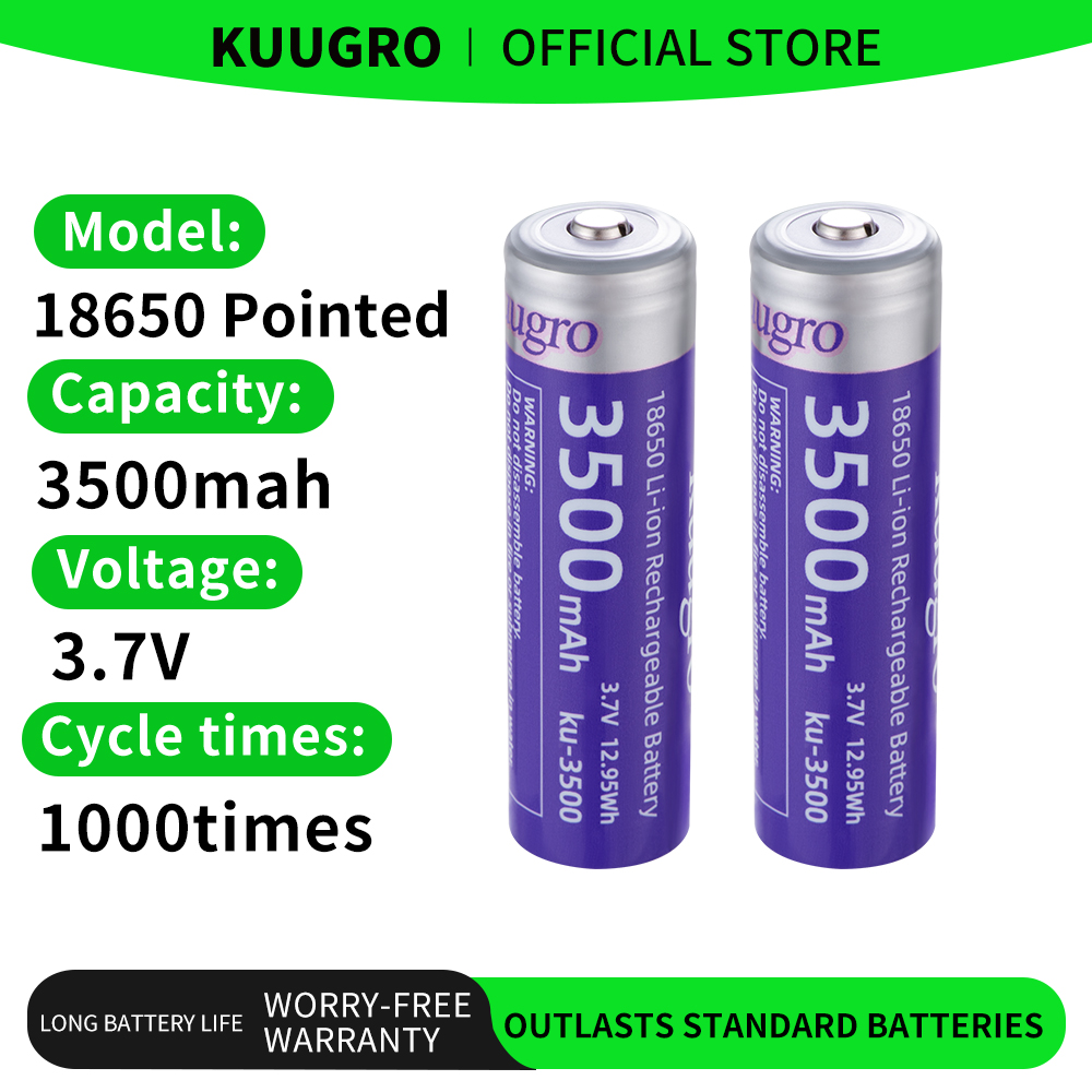 Vape Battery 18650 - Bateria Recarregável Li-ion Kuugro Ku-3500 18650